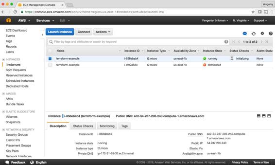 The new EC2 Instance with the web server code replaces the old Instance