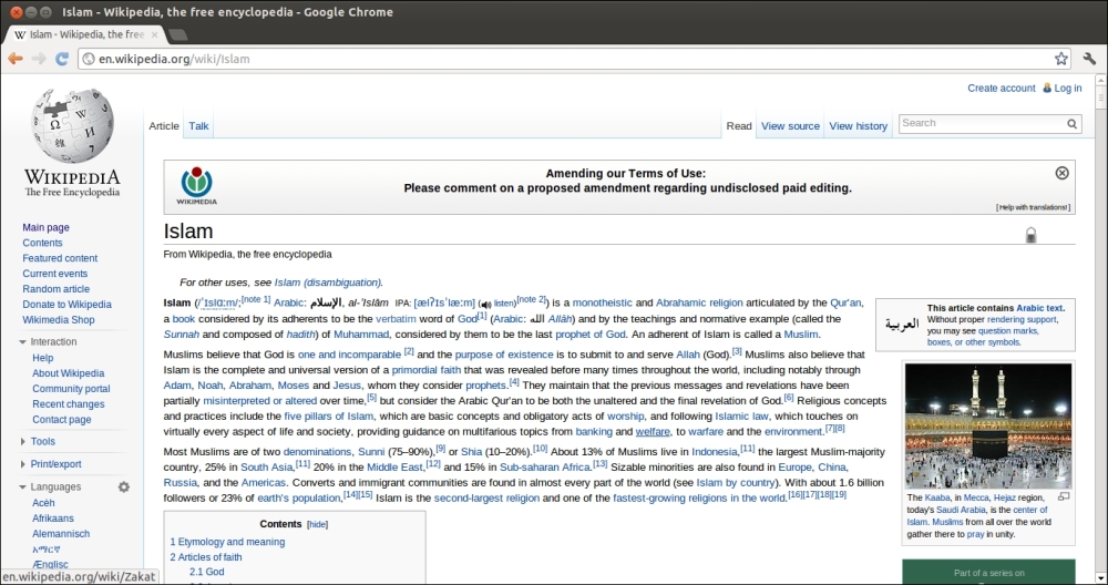 Searching for an article in Wikipedia