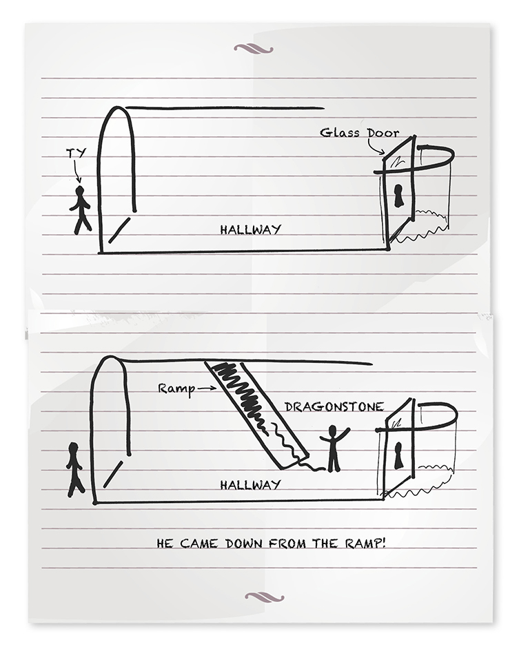 Illustration of HE CAME DOWN FROM THE RAMP!