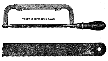 Fig. 28.—Hack Saw Frame. Fig. 29.—Hack Saw Blade.