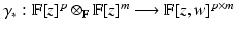 
$$\gamma _{{\ast}}: \mathbb{F}[z]^{p} \otimes _{\mathbb{F}}\mathbb{F}[z]^{m}\longrightarrow \mathbb{F}[z,w]^{p\times m}$$
