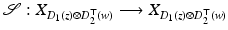 
$$\mathcal{S}: X_{D_{1}(z)\otimes D_{2}^{\top }(w)}\longrightarrow X_{D_{1}(z)\otimes D_{2}^{\top }(w)}$$
