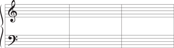 Schematic illustration of the bar lines which are vertical lines that divide music into measures.