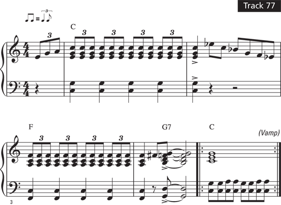 Schematic illustration of the intro notes of track 77.