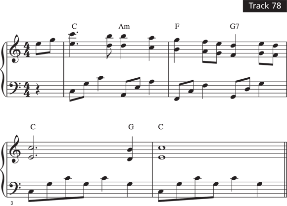 Schematic illustration of the intro notes of track 78.