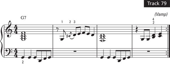 Schematic illustration of the intro notes of track 79.