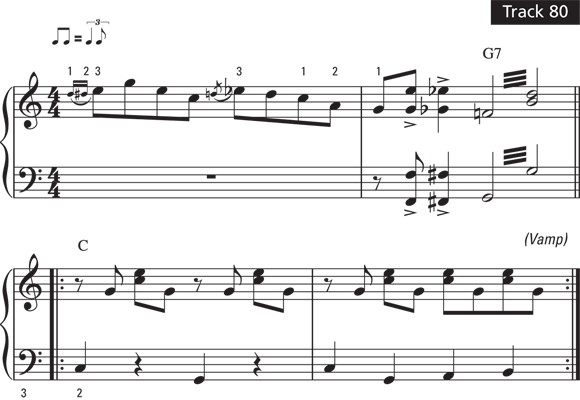 Schematic illustration of the intro notes of track 80.