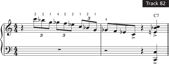 Schematic illustration of the intro notes of track 82.