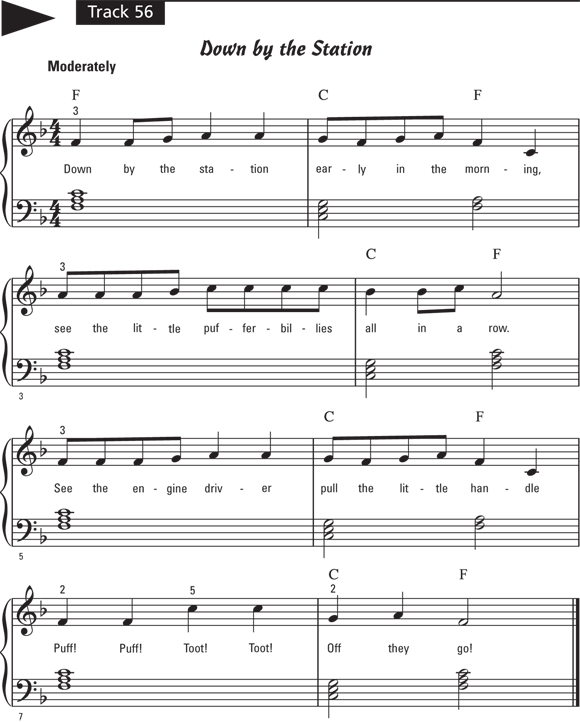 Schematic illustration of the play notes for track 56.