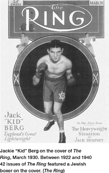 Jackie “Kid” Berg on the cover of The Ring, March 1930. Between 1922 and 1940 42 issues of The Ring featured a Jewish boxer on the cover. (The Ring)