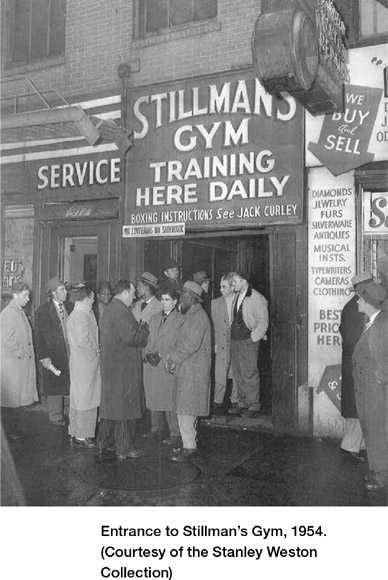 Entrance to Stillman’s Gym, 1954. (Courtesy of the Stanley Weston Collection)