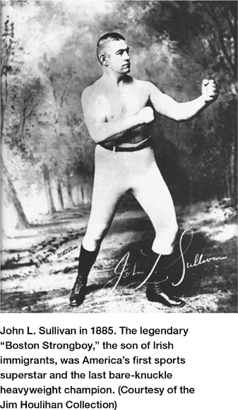 John L. Sullivan in 1885. The legendary “Boston Strongboy,” the son of Irish immigrants, was America’s first sports superstar and the last bare-knuckle heavyweight champion. (Courtesy of the Jim Houlihan Collection)