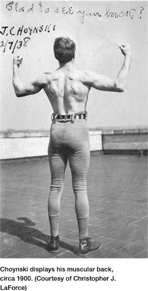 Choynski displays his muscular back, circa 1900. (Courtesy of Christopher J. LaForce)