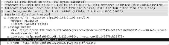 SIP username in Wireshark