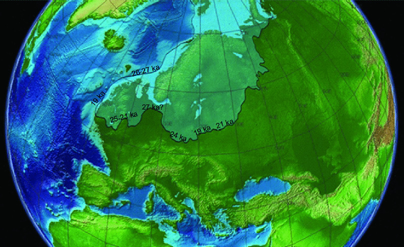 Map shows northern Europe during LGM and extent of ice sheets and here maximum glacial limit was reached at different times in different sectors.