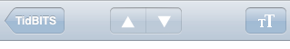 A segmented control in the center of a navigation bar