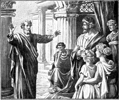 PETER PREACHING IN THE HOUSE OF CORNELIUS "They that were scattered abroad went everywhere preaching the word." Acts 8:4.