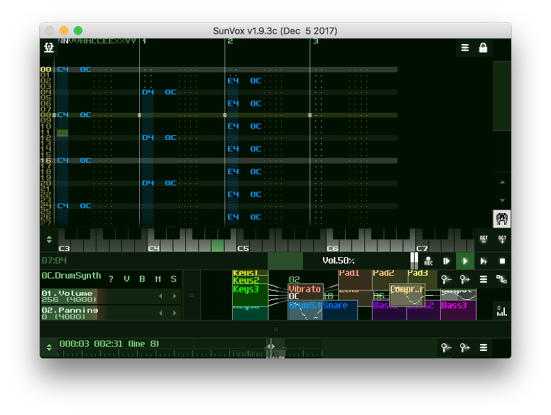 Rocking out with SunVox