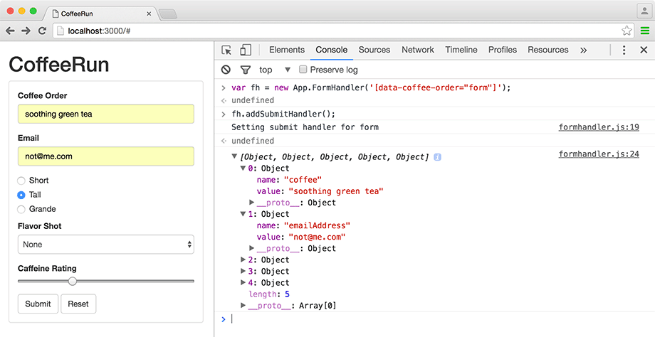 serializeArray returns form data as an array of objects