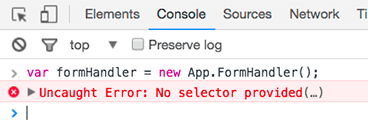 Instantiating a FormHandler object without passing arguments