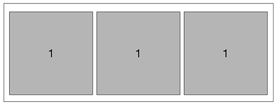 Equal distribution of space between three flex items