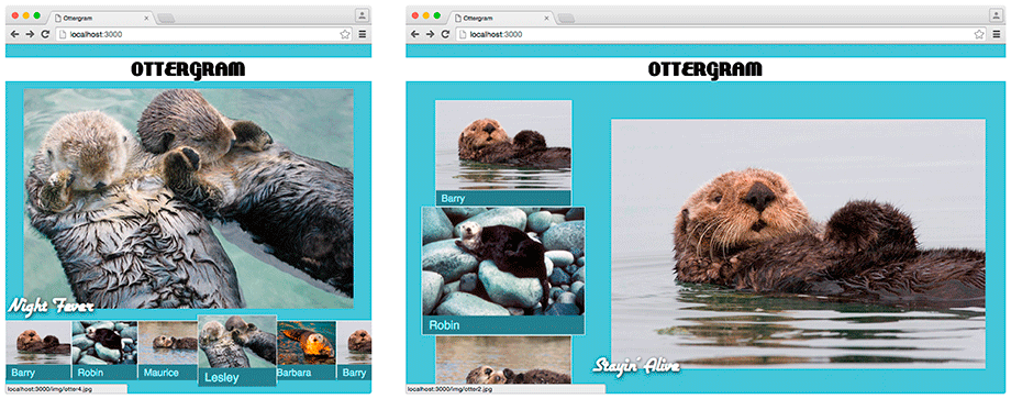 Ottergram with transition effects