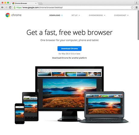 Downloading Google Chrome