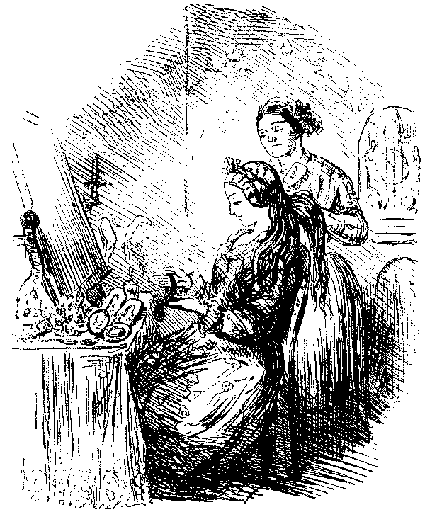 Lady having her hair styled.