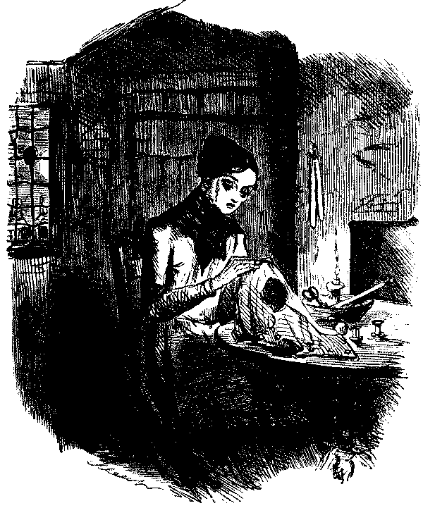 Lady sewing a garment.