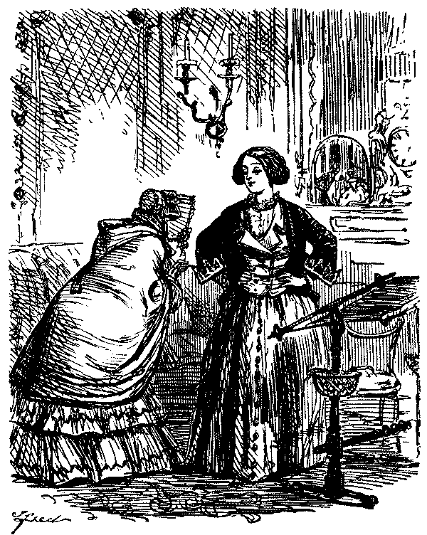 Two ladies talking.