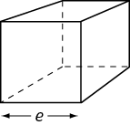 A cube with edge length measuring e.