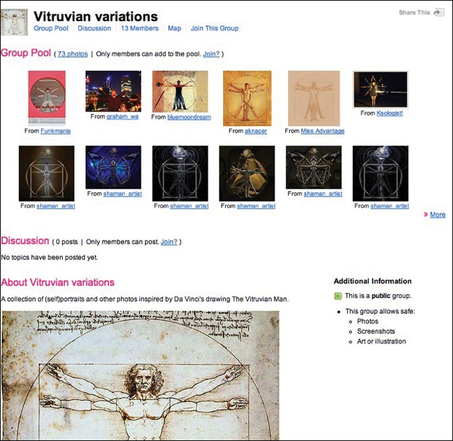 The Vitruvian variations group showcases a series of images with a common theme.