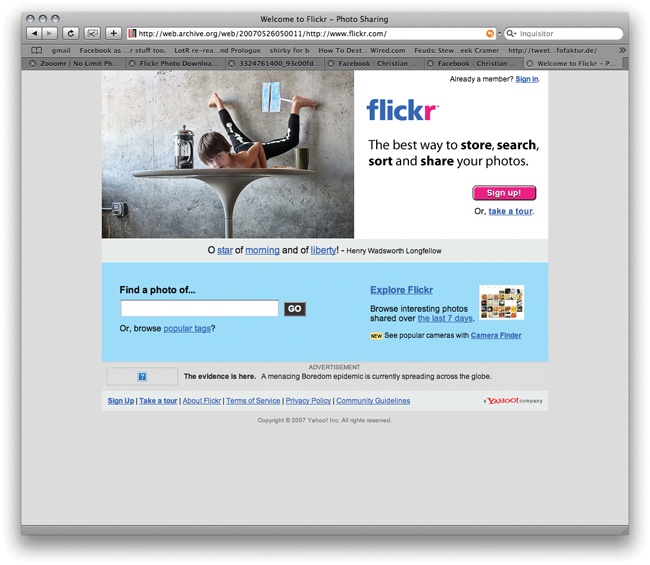 Flickr still has its original slogan (or something rather close), whereas Zooomr has dropped its very similar one.