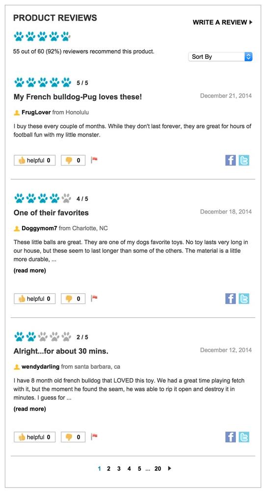 Ratings and reviews on Petco.com.