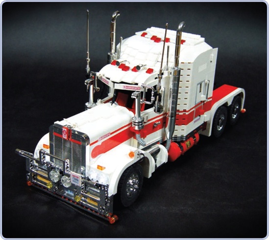 My Kenworth Road Train model appeared completely studfull on the outside, despite including an array of Mindstorms NXT elements, which are best suited for studless structures.