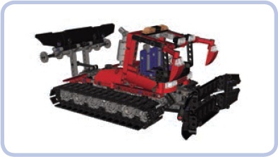 The 8263 Snow Groomer set uses a number of studfull pieces as cabin details, which are too small to be modeled with studless pieces.