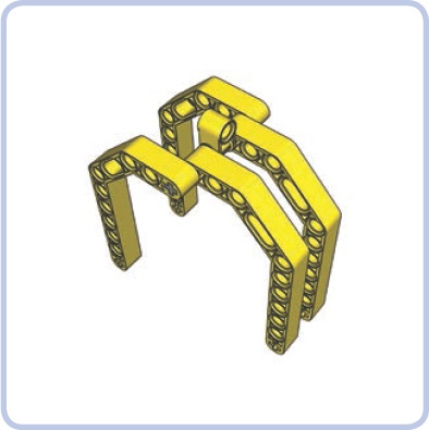 A 5-stud-long axle connecting five other pieces. All the pieces are fixed to the axle, and the axle alone keeps them at fixed angles.