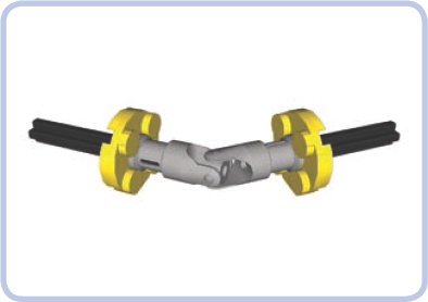 A universal joint secured against cracking with two round plates