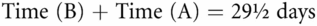 Time (B)+Time (A)=2912 days