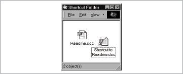 An original file and its shortcut