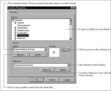 Sounds control panel