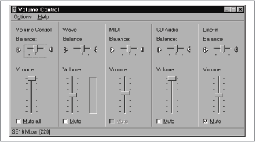 Volume Control window