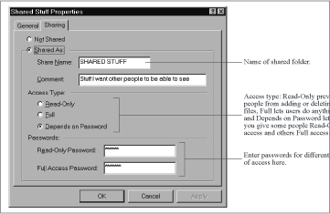 Folder sharing settings