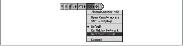 Remote Access menu on Control Strip