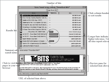 Search Internet results window