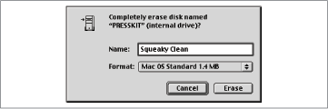 Erase Disk dialog box