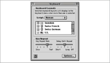 Keyboard control panel