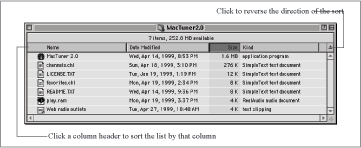 Sorting files in a list view