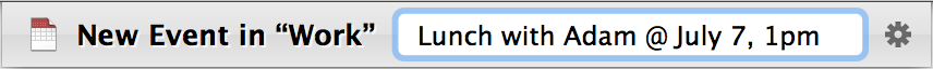 <strong>Figure 29:</strong> Select Calendar, and then a calendar; then press the Space bar, and enter the information for a new event.