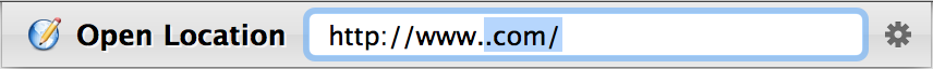 <strong>Figure 18:</strong> When you type a period, LaunchBar knows that you want to enter a domain name to open a Web site.